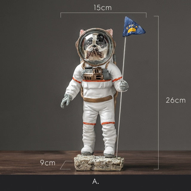 Space Bulldog Astronaut Figurines