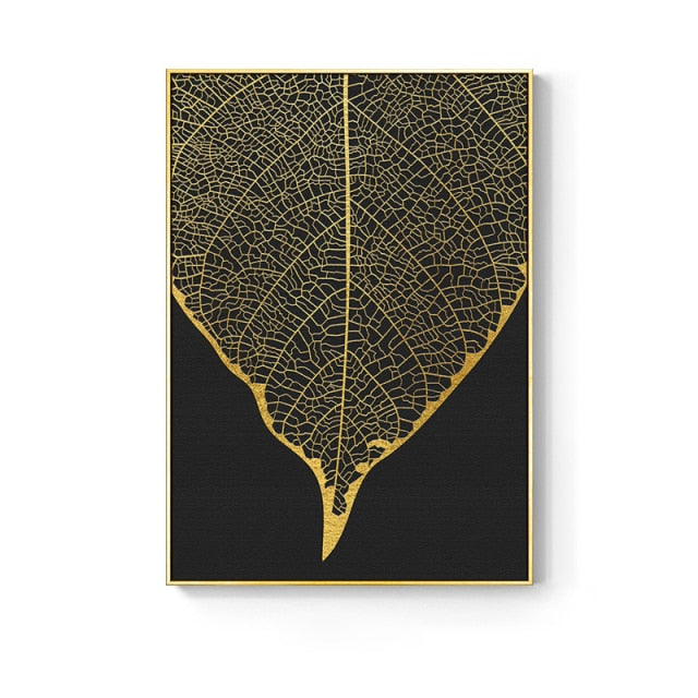 Nordic Golden Abstract Leaf