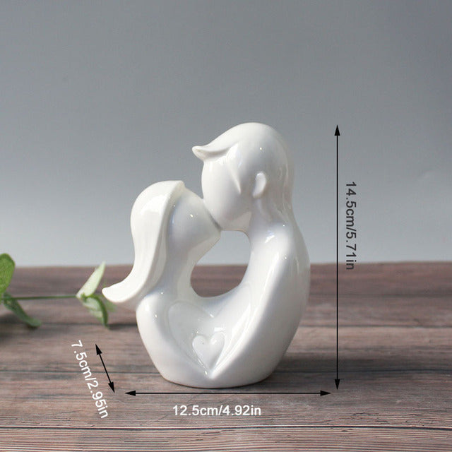 Ceramic Abstract Couple Ornament