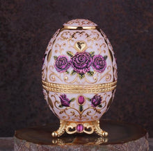 Load image into Gallery viewer, Vintage Faberge Egg Toothpick Holders Toothpick Holders Lora Secret Store Purple Roses 
