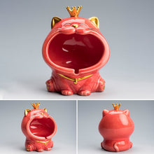 Load image into Gallery viewer, Ceramic Laughing Cat Storage/Astray
