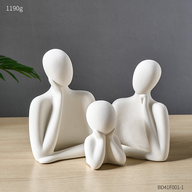 Ceramic Abstract Family of Three